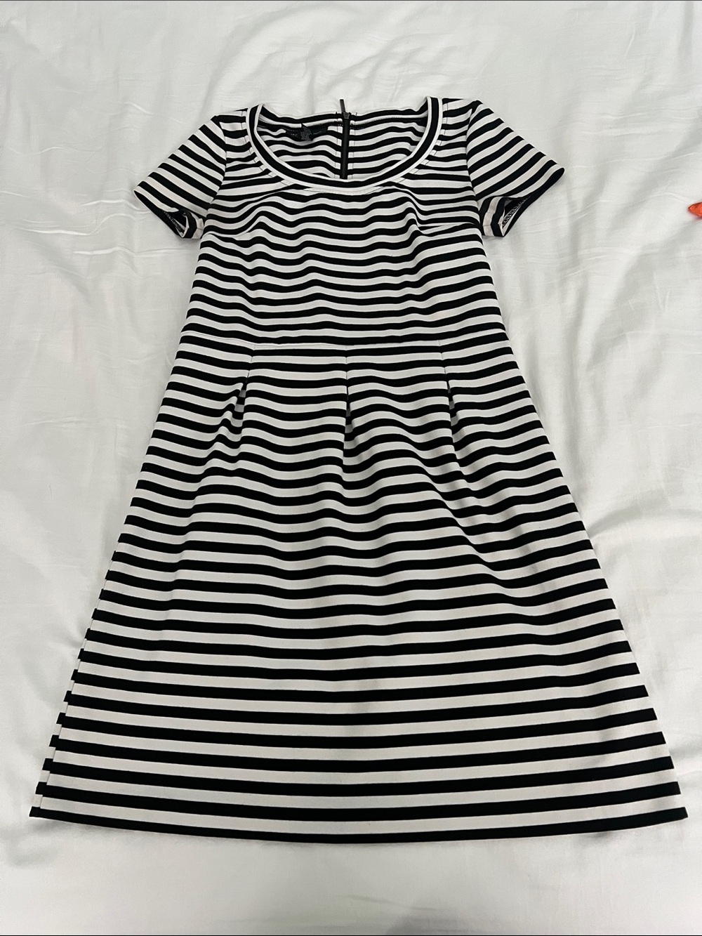 INC International Concepts Black and White Striped Short Sleeve Dress